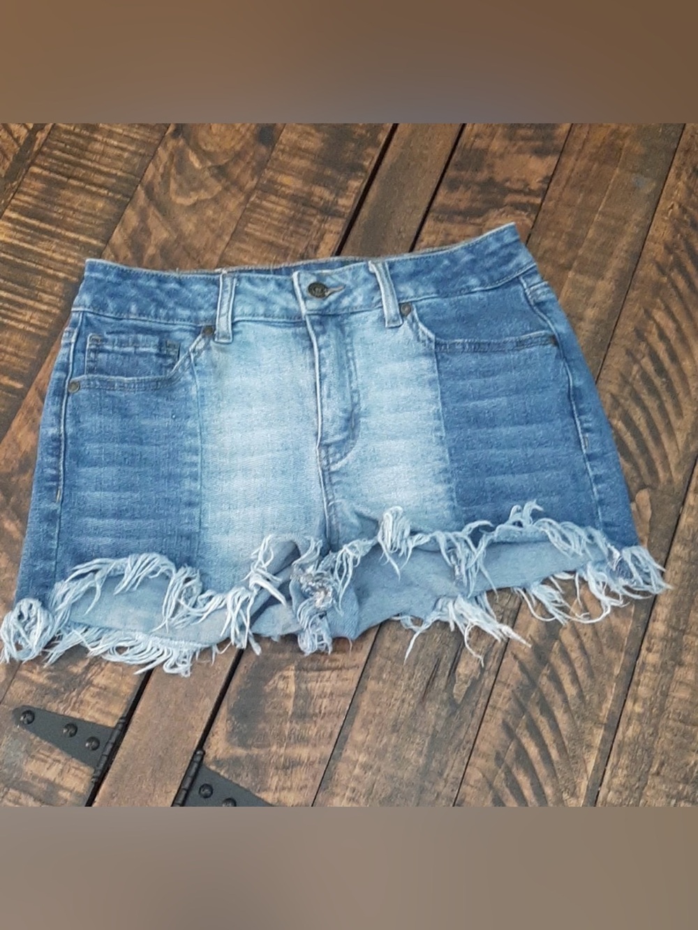 Altar'd state fringe jean shorts.
